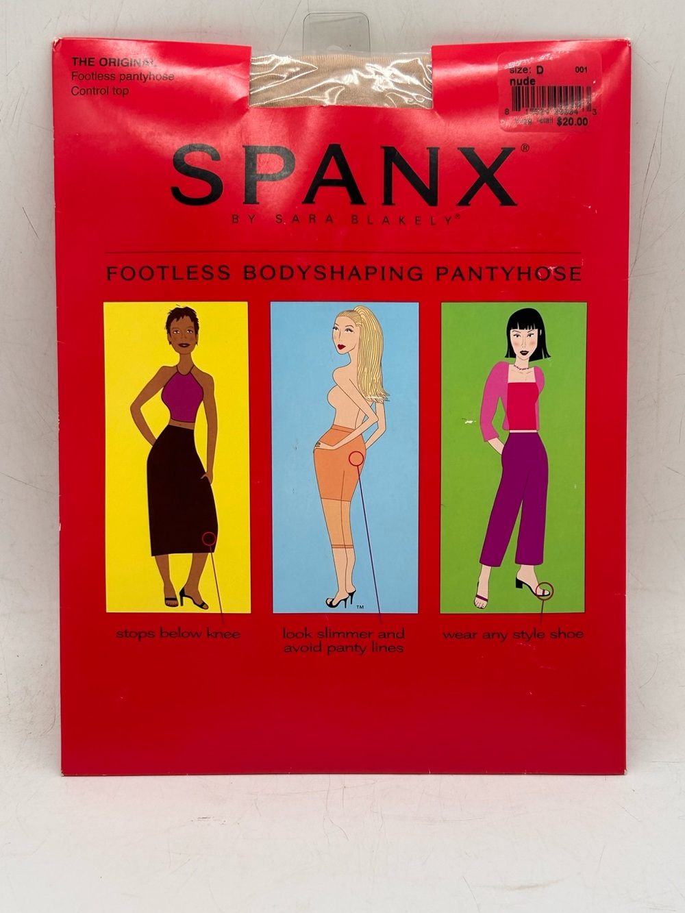 NWT Spanx Original Footless Body-shaping Pantyhose 001 Nude Size D